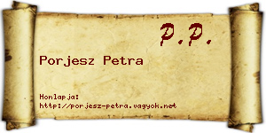 Porjesz Petra névjegykártya